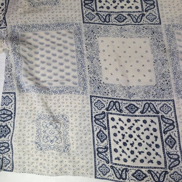 Madewell Blue & White Kyoto  Patchwork Paisley Design 100% Silk Blouse Size M - Picture 3 of 8